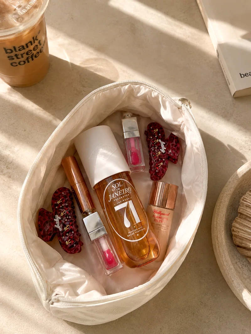The Hair Club claws inside a sunlit vanity bag